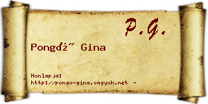Pongó Gina névjegykártya